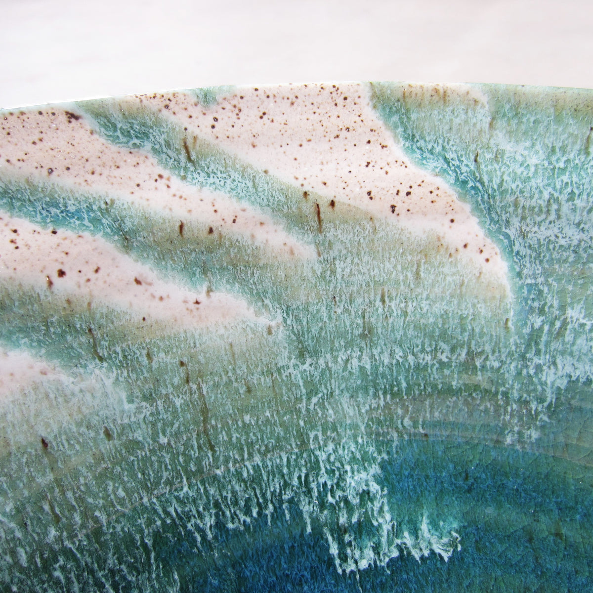XL Handmade Ceramic Serving Bowl: Ocean Surf