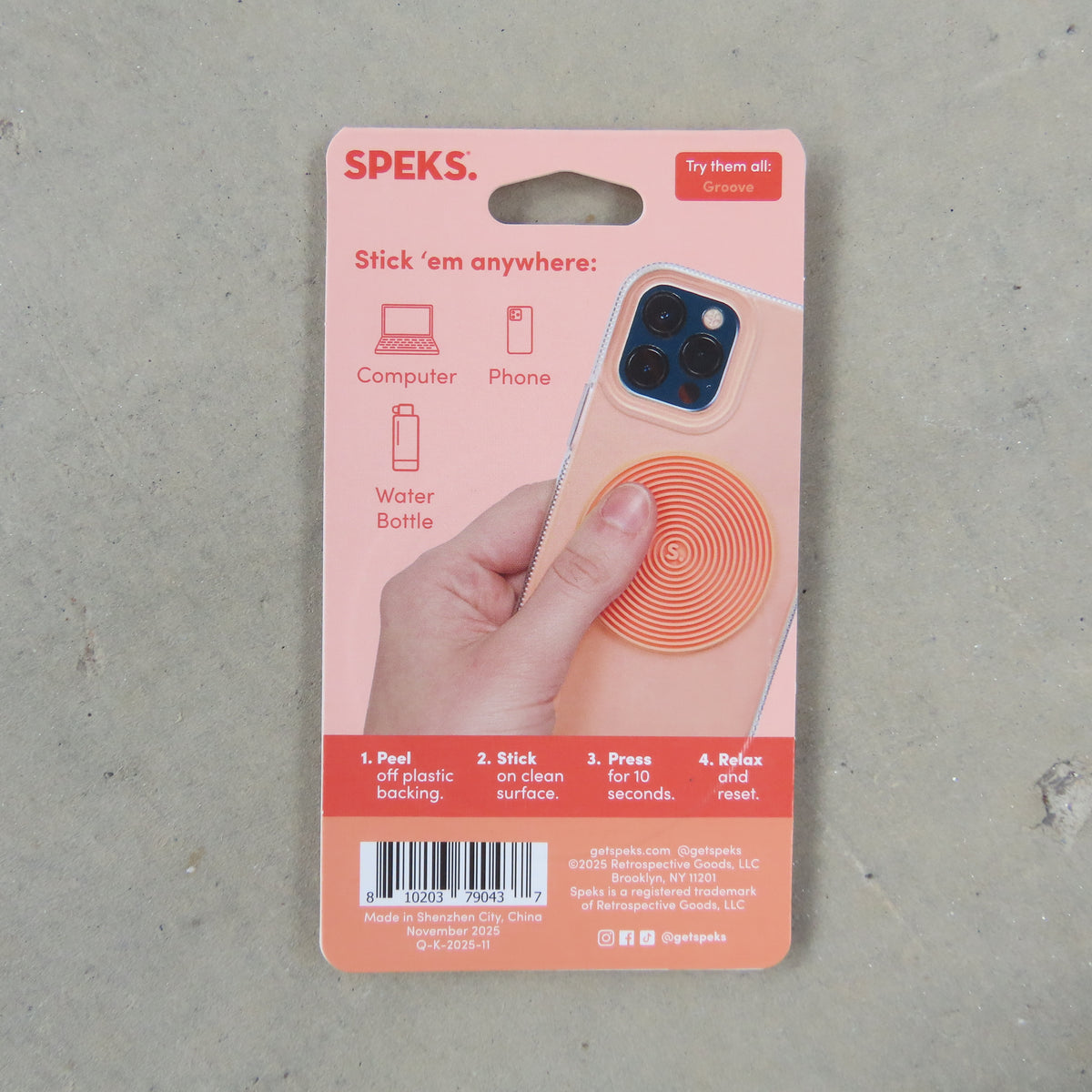 Slabs Silicone Sticker: Circle Groove Orange