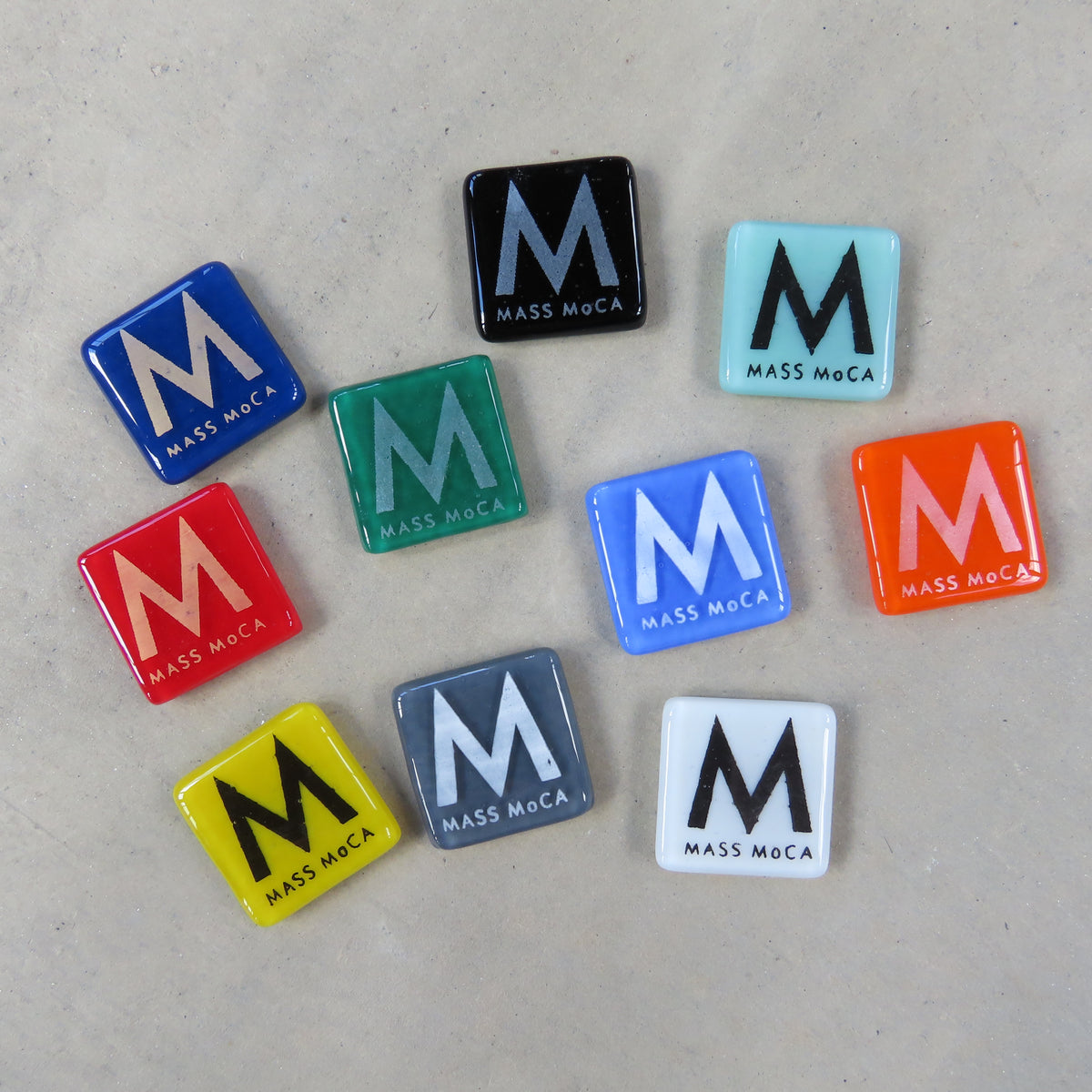 MASS MoCA Glass Magnet: Jade and Silver
