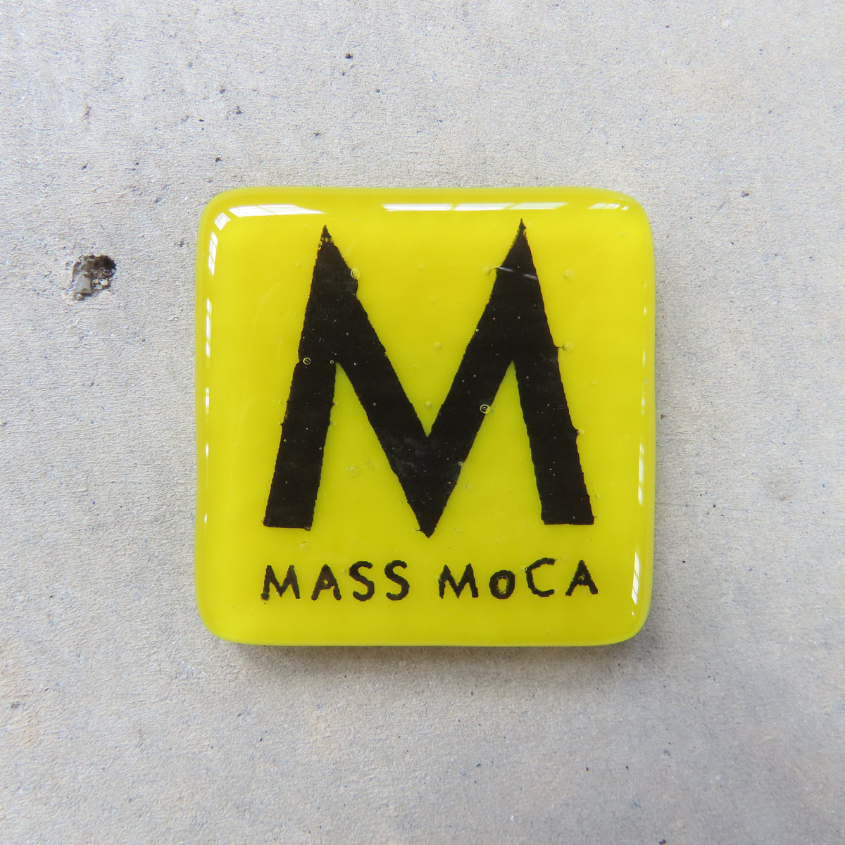 MASS MoCA Glass Magnet: Canary Yellow and Black