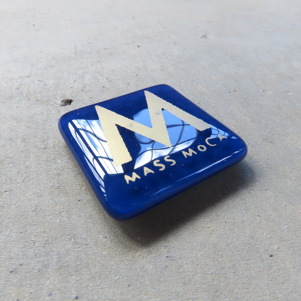 MASS MoCA Glass Magnet: Indigo and Gold