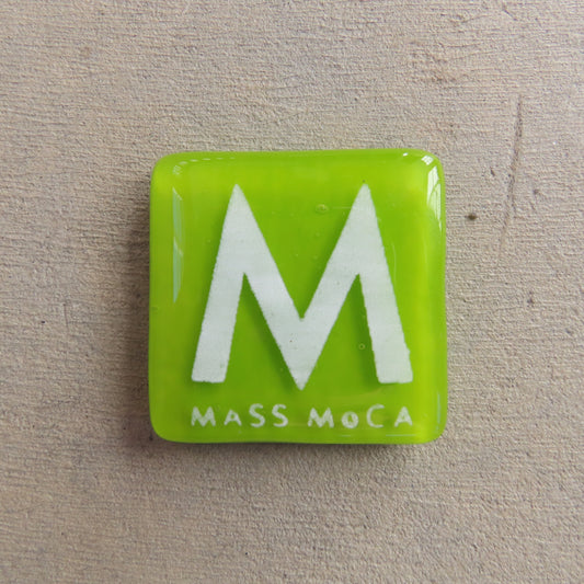 MASS MoCA Glass Magnet: Spring Green and White