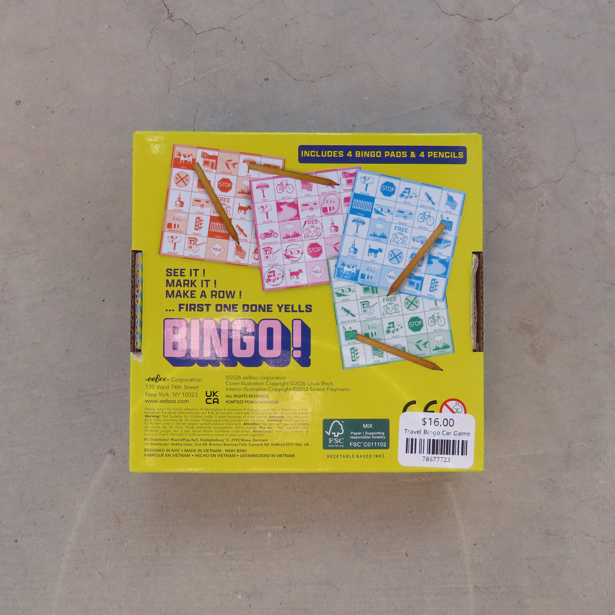 Travel Bingo Car Game