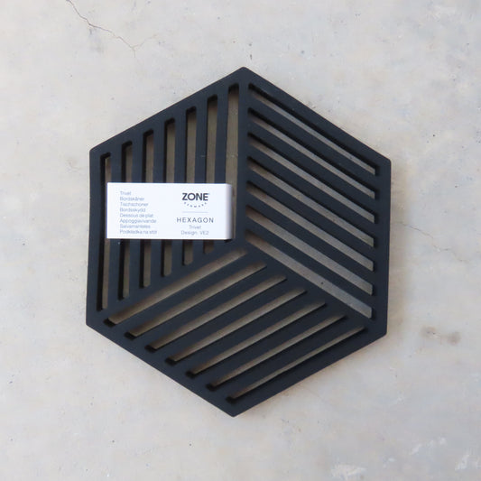 Hexagon Kitchen Trivet: Black