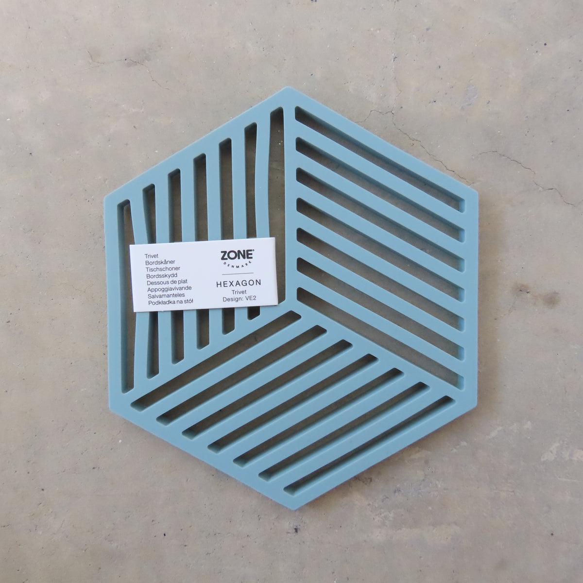 Hexagon Kitchen Trivet: Fog Blue