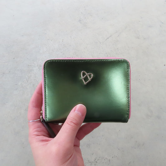 Bella Mini Wallet: Metallic Green