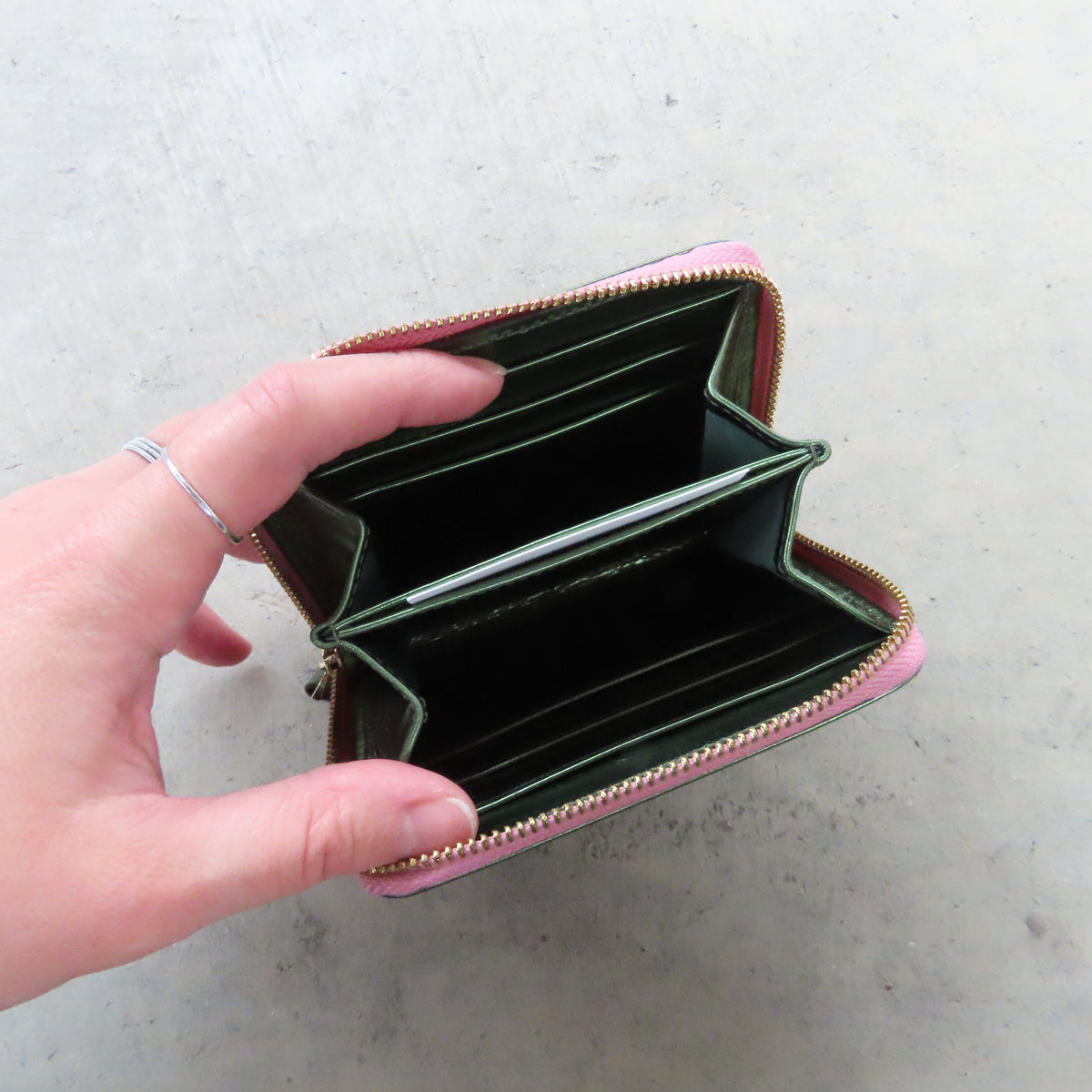Bella Mini Wallet: Metallic Green