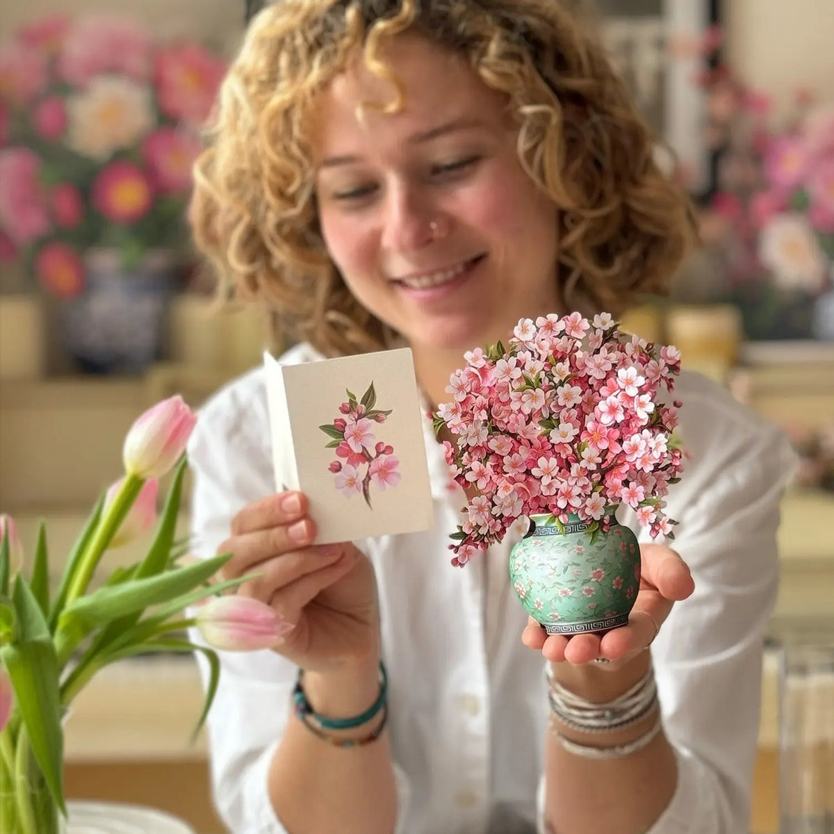 Mini Paper Bouquet: Japanese Cherry Blossom