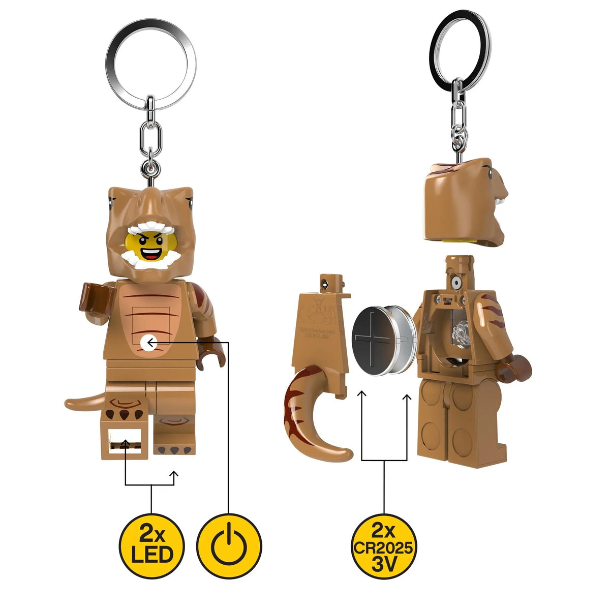 LEGO Minifigures Keychain Light: T-Rex Costume Person