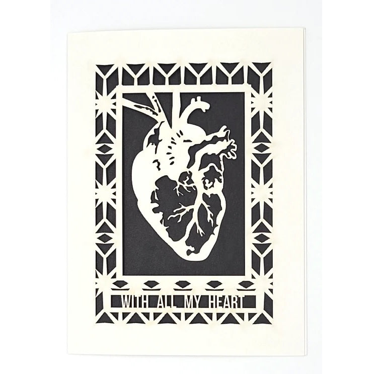 Laser Cut Greeting Card: With All My Heart