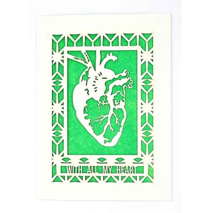 Laser Cut Greeting Card: With All My Heart