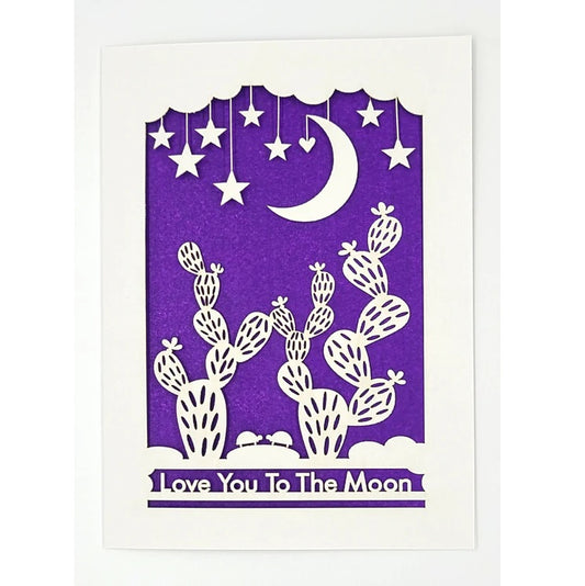 Laser Cut Greeting Card: Love You to the Moon