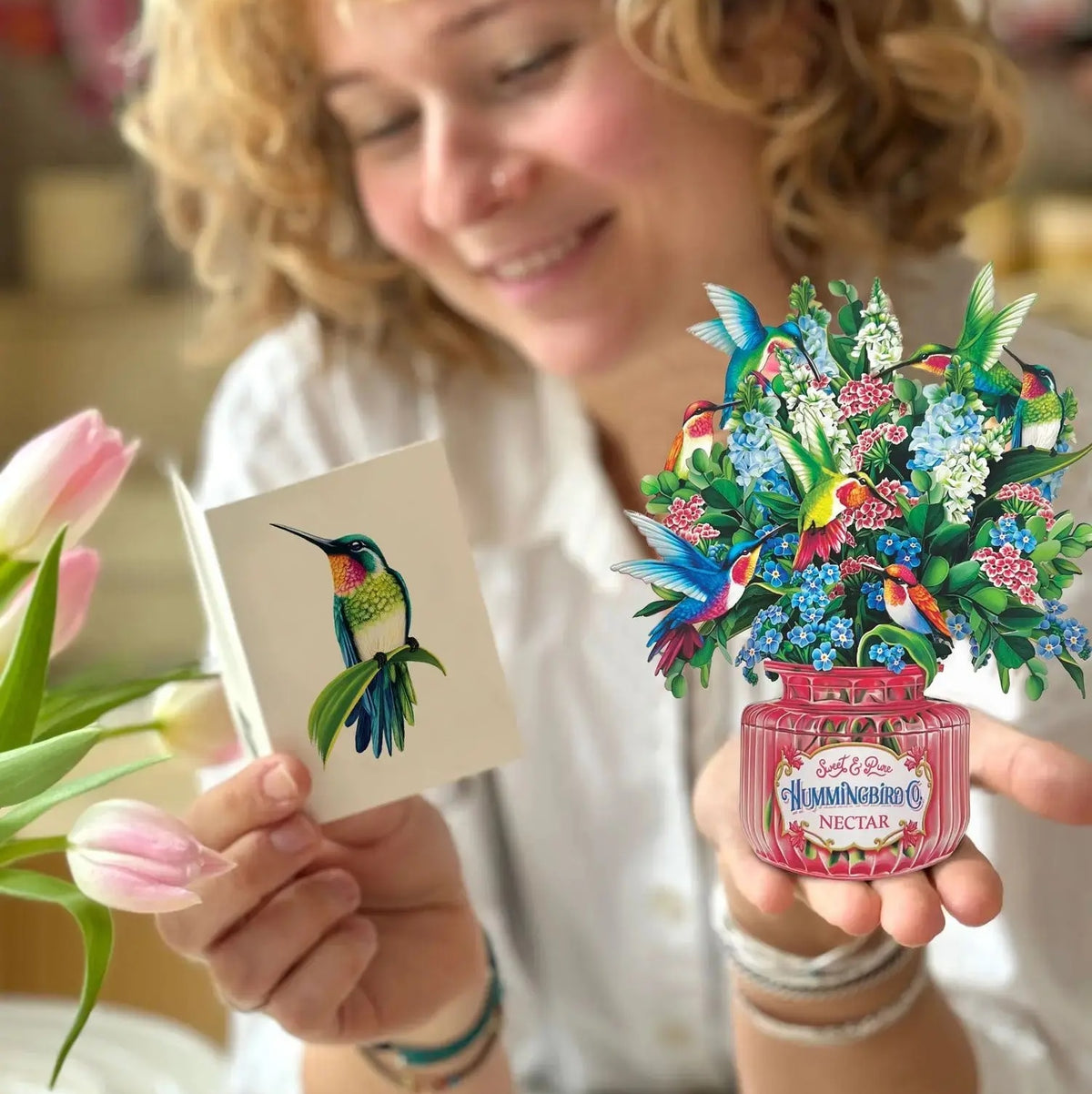 Mini Paper Bouquet: Hummingbird Oasis