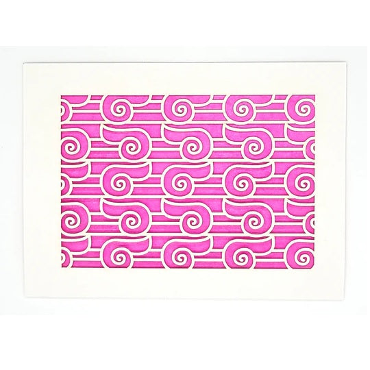 Laser Cut Greeting Card: Aztec Waves
