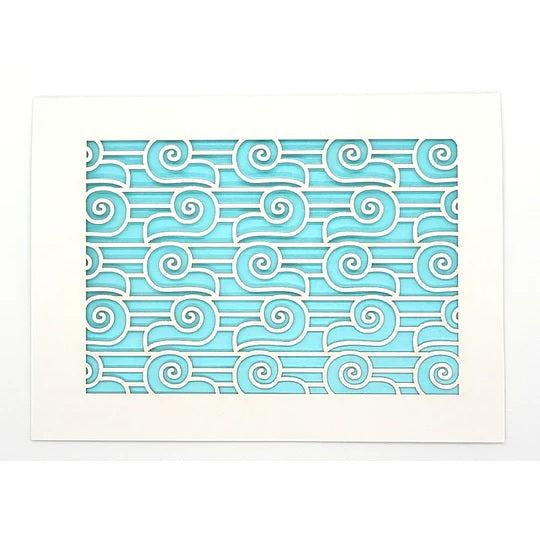 Laser Cut Greeting Card: Aztec Waves