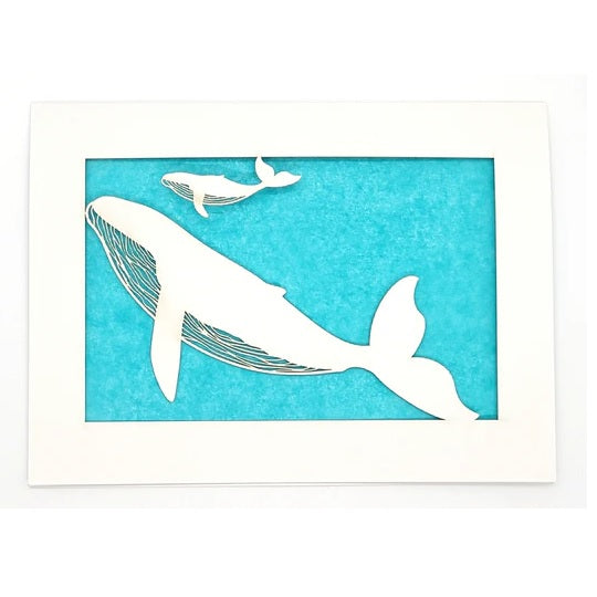 Laser Cut Greeting Card: Whales