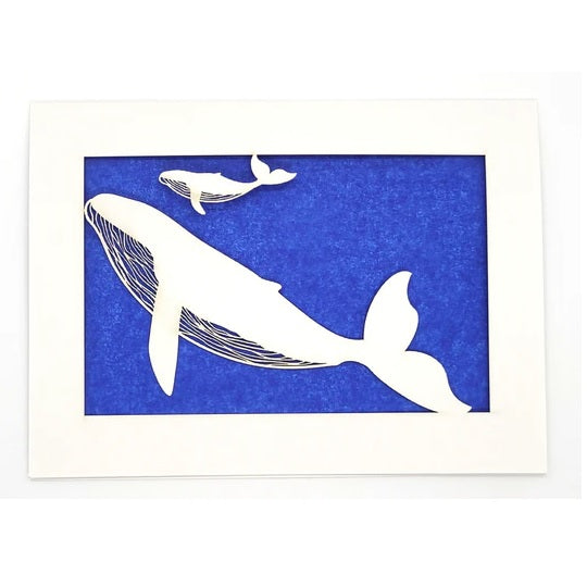 Laser Cut Greeting Card: Whales
