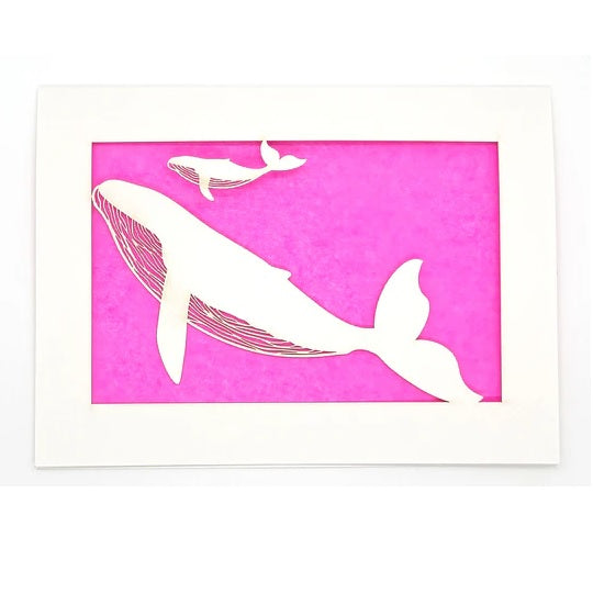 Laser Cut Greeting Card: Whales