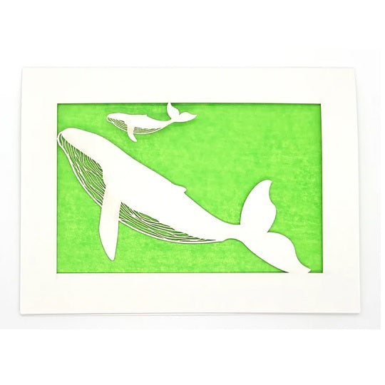 Laser Cut Greeting Card: Whales
