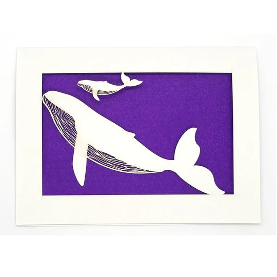 Laser Cut Greeting Card: Whales