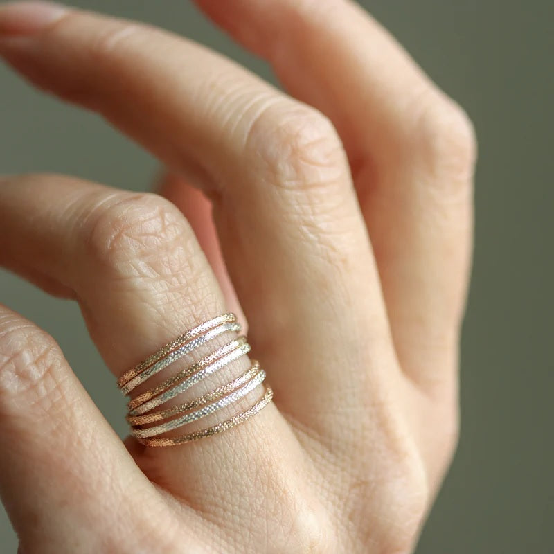 Stardust Stacker Ring in Sterling Silver