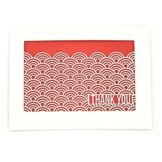 Laser Cut Greeting Card: Thank You Waves