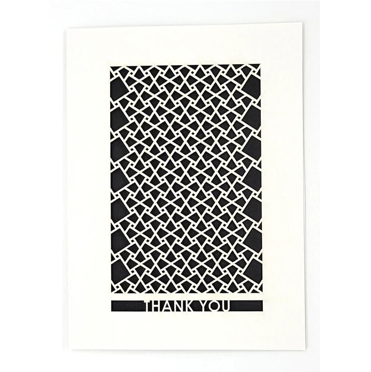 Laser Cut Greeting Card: Thank You Squares on Squares
