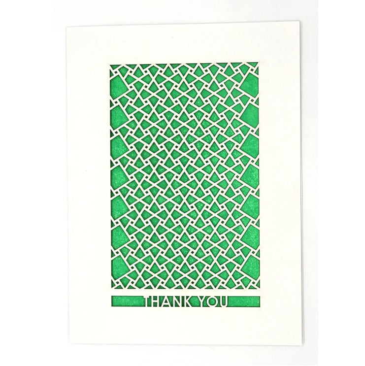 Laser Cut Greeting Card: Thank You Squares on Squares
