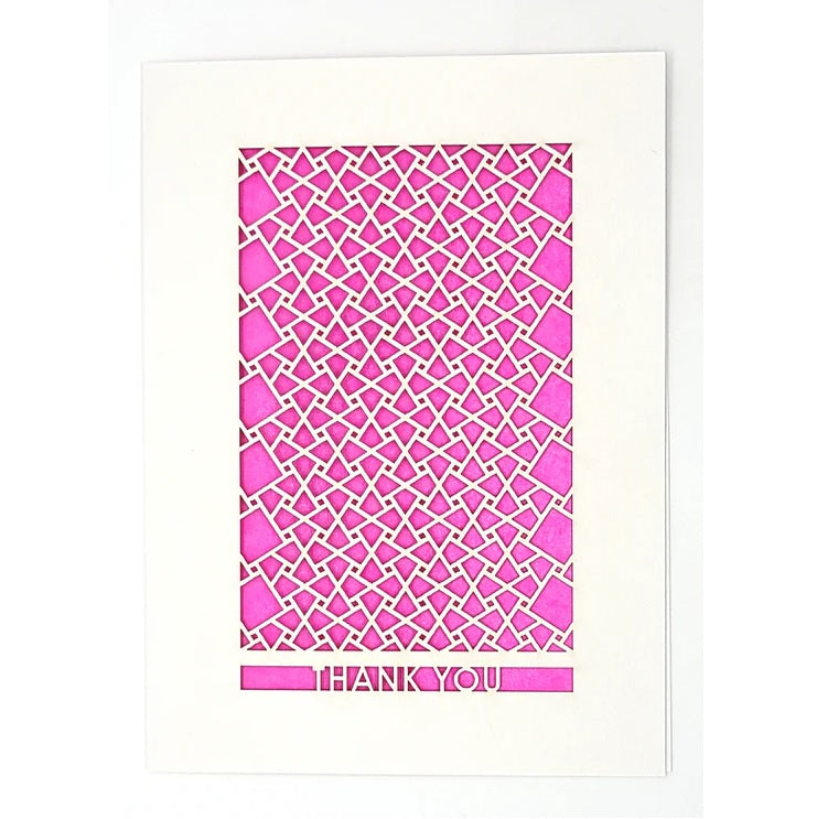 Laser Cut Greeting Card: Thank You Squares on Squares