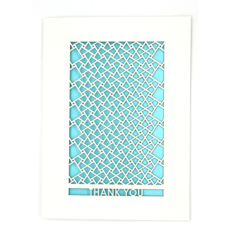 Laser Cut Greeting Card: Thank You Squares on Squares