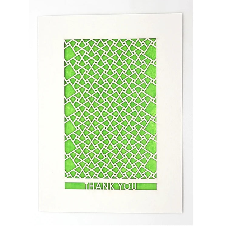 Laser Cut Greeting Card: Thank You Squares on Squares