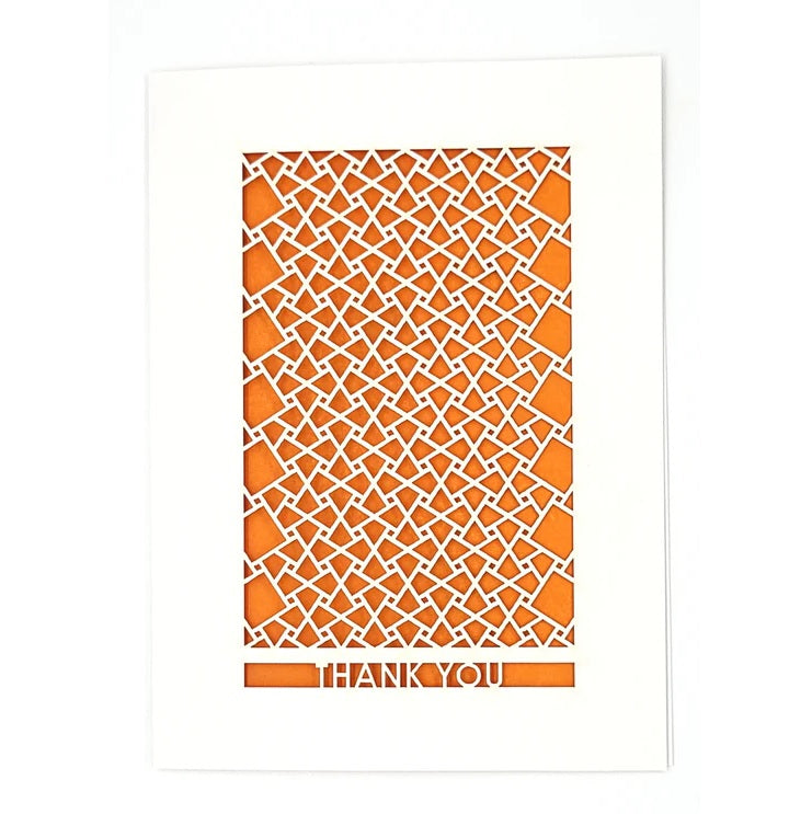 Laser Cut Greeting Card: Thank You Squares on Squares