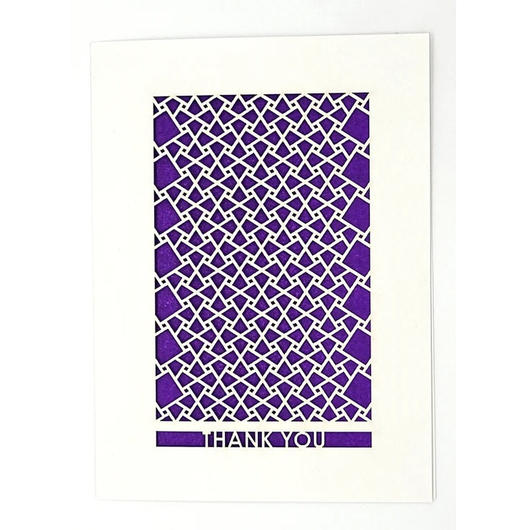 Laser Cut Greeting Card: Thank You Squares on Squares