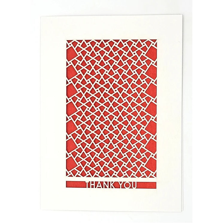 Laser Cut Greeting Card: Thank You Squares on Squares