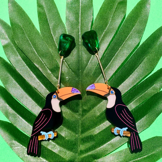 Toucans Acrylic Earrings