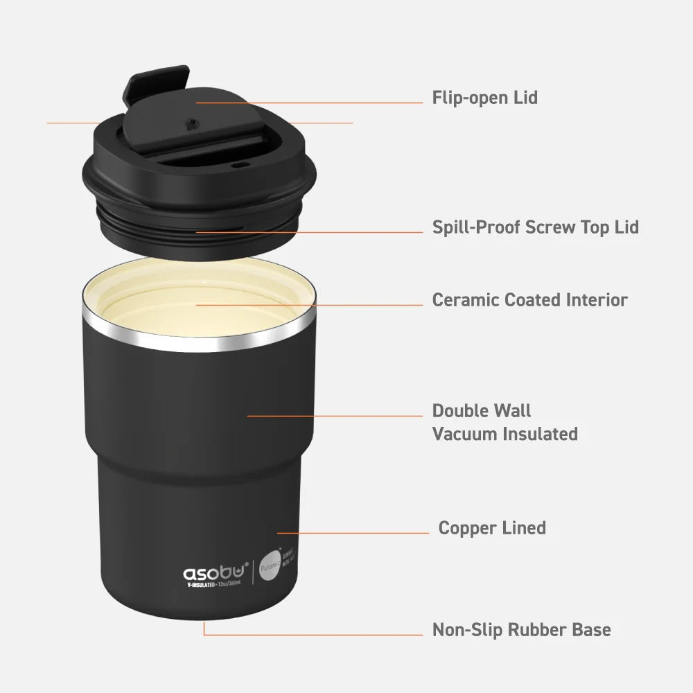 12oz Travel Mug: Pastel Peach Two Tone