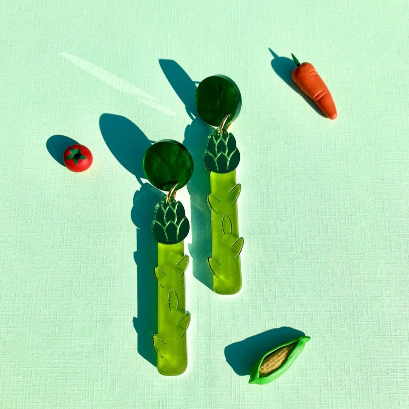 Asparagus Acrylic Earrings