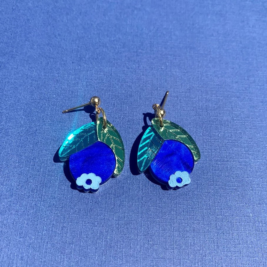 Baby Blueberry Acrylic Earrings