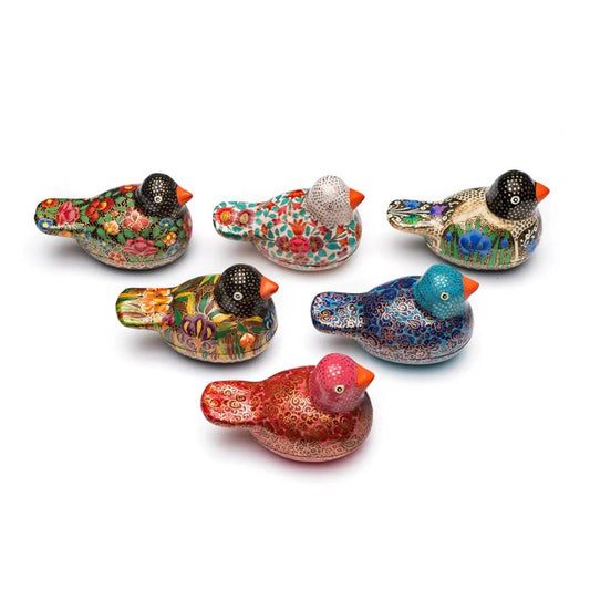 Parakeet Birds Paper Mache Box