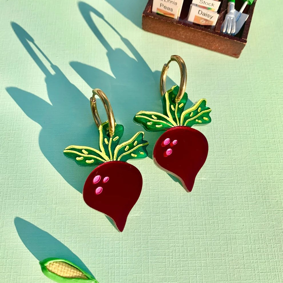 Just Beet It Acrylic Earrings