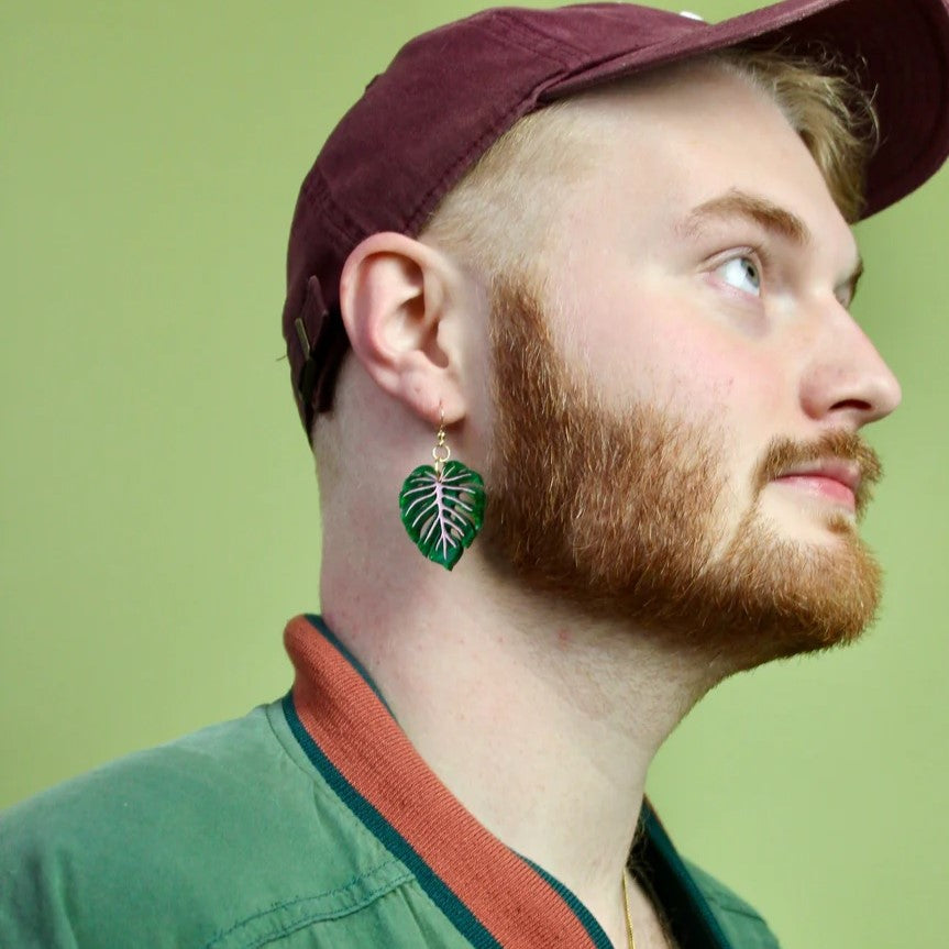 Monstera Acrylic Earrings