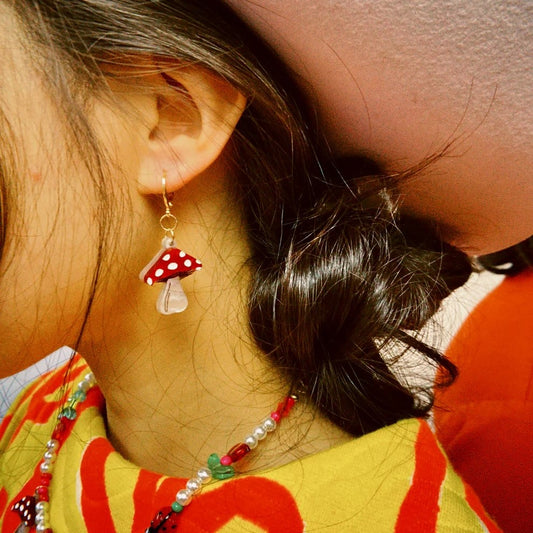 Mini Mushroom Acrylic Earrings