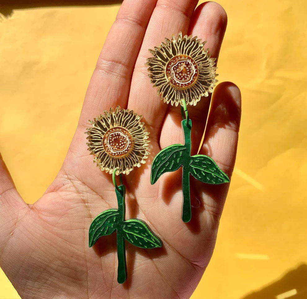 Sunflower Acrylic Earrings