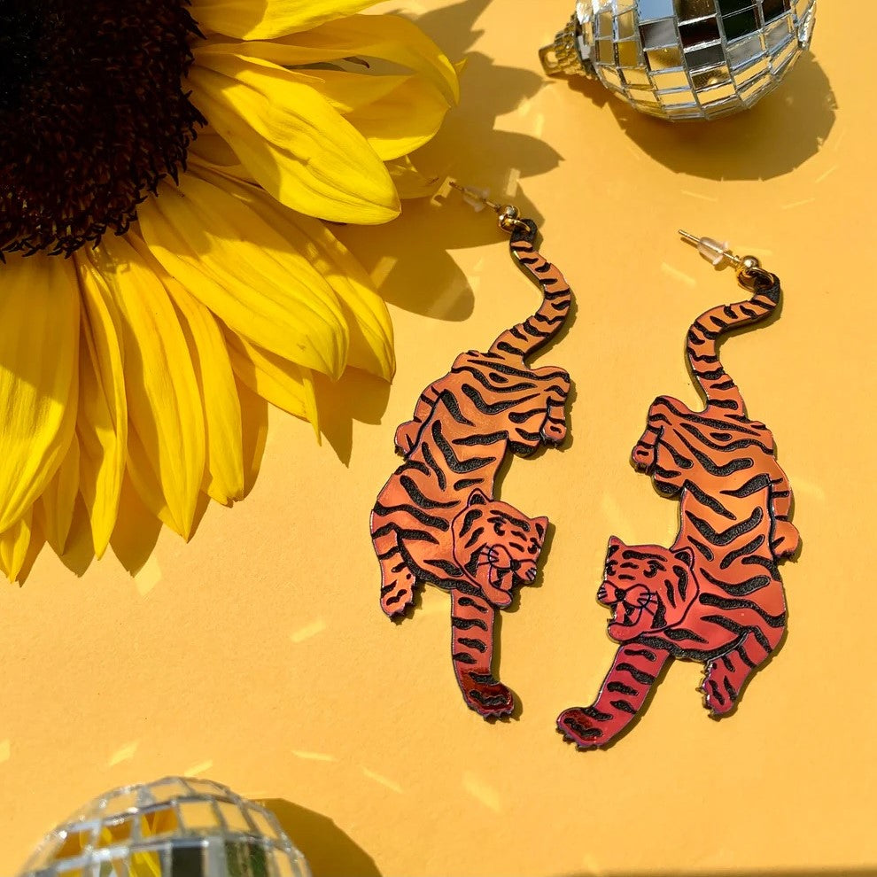 Tiger Acrylic Earrings
