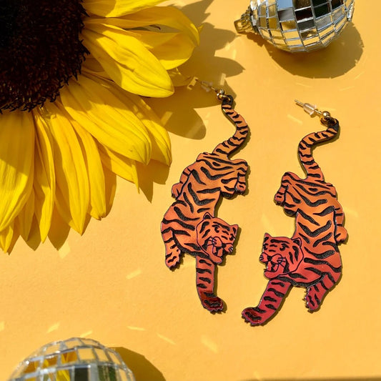 Tiger Acrylic Earrings