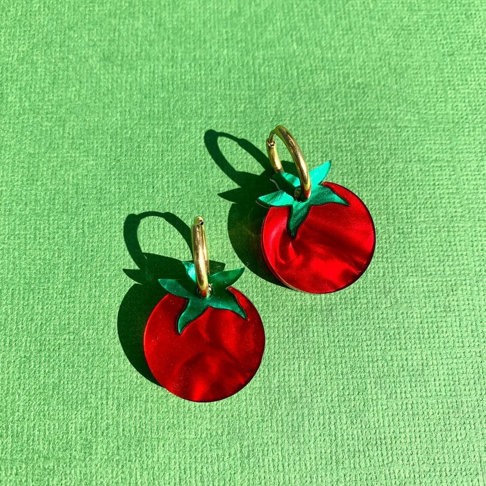 Tiny Tomatoes Acrylic Earrings