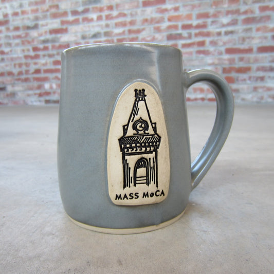 MASS MoCA Handmade Ceramic Mug: Grey Clocktower
