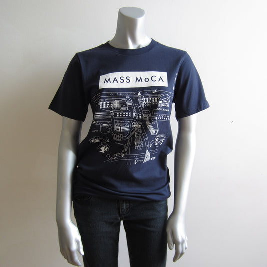 MASS MoCA Museum Map Navy T-Shirt: Unisex