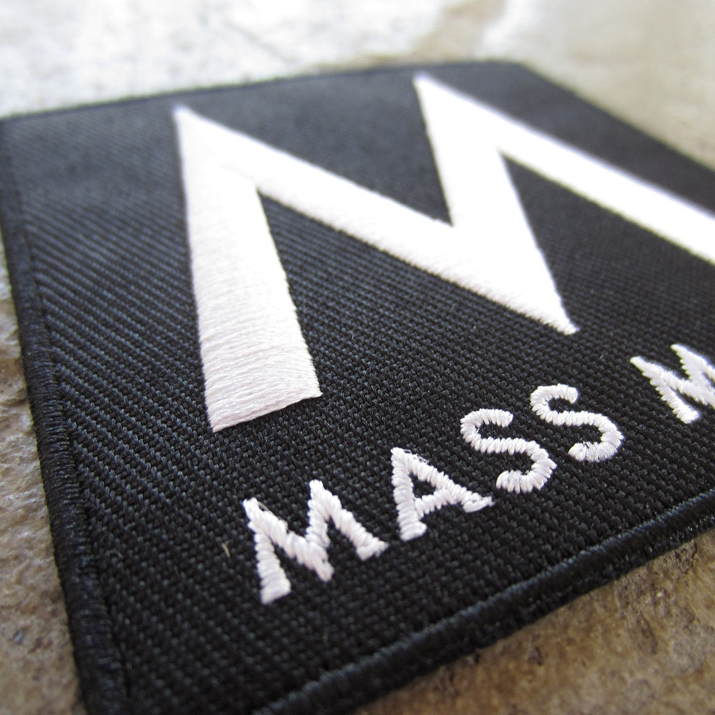 MASS MoCA Iron On Patch: Black and White Logo