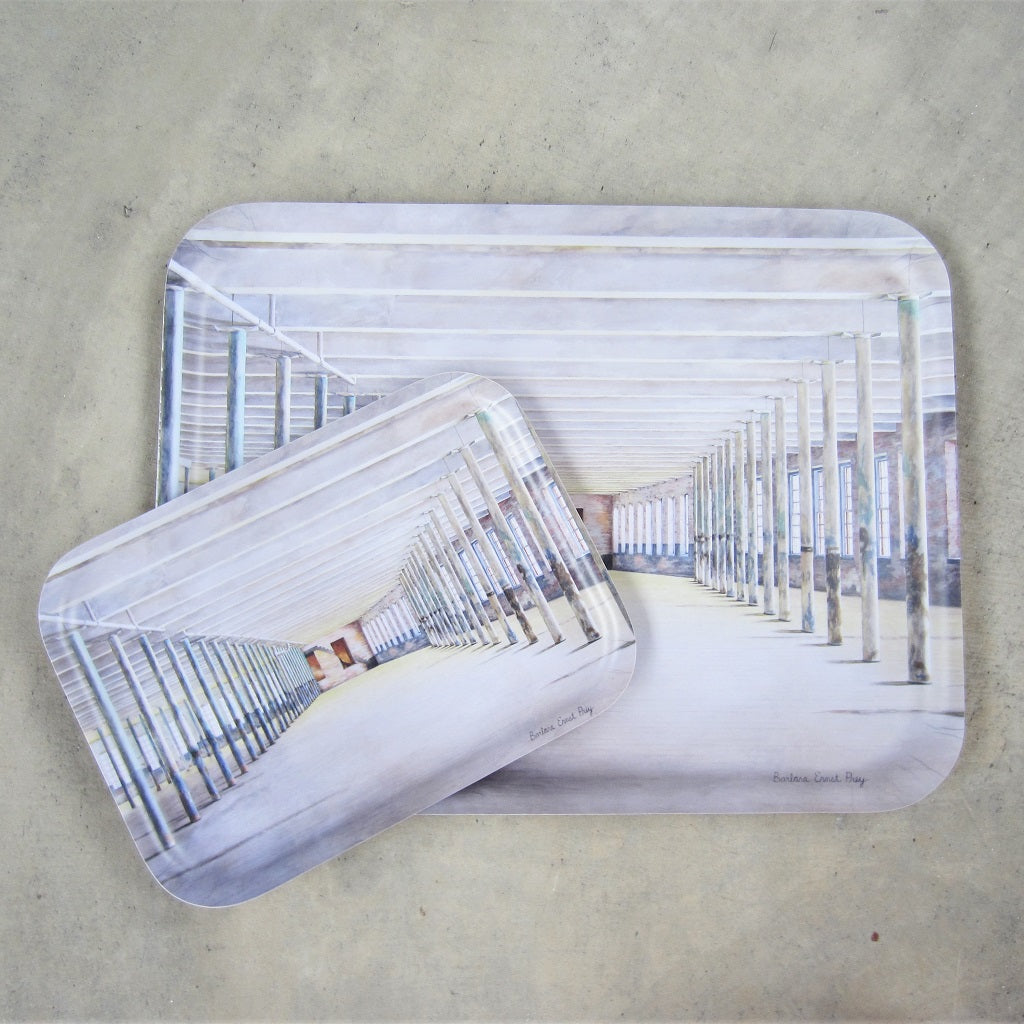 MASS MoCA Wooden Tray: Barbara Prey Watercolor - Large